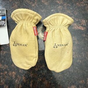 Axeman lined grain leather mitt - size kids small